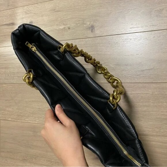 Zara Quilted Chain Tote Bag - Picture 10 of 10